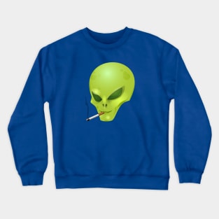 Smoking Alien Crewneck Sweatshirt